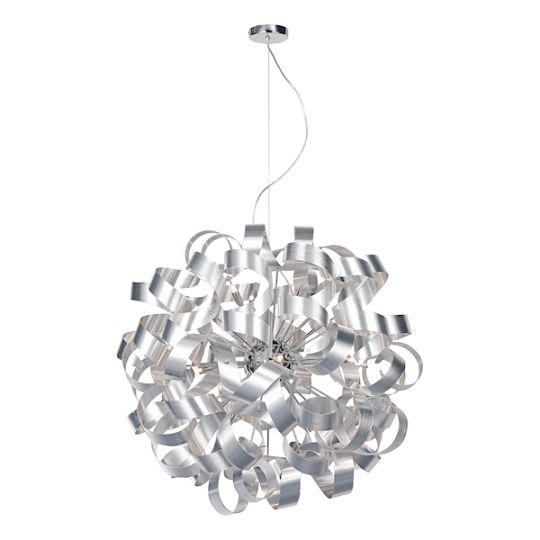 Dar Rawley 12 Light Pendant Brushed Aluminium