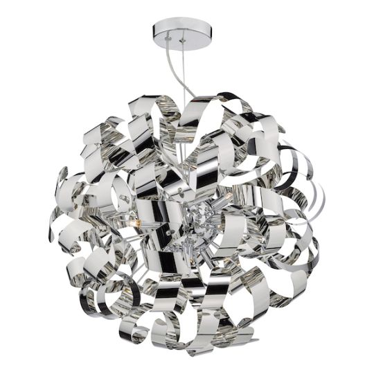 Dar Rawley 9 Light Pendant Polished Chrome