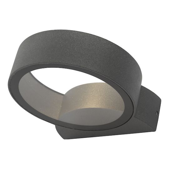 Dar Reon Outdoor Wall Light Matt Grey Glass IP65 LED