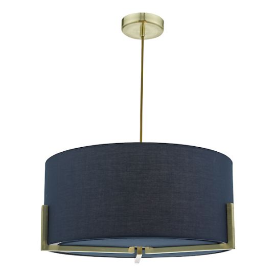 Dar Santino Pendant Gold With Navy Cotton Shade
