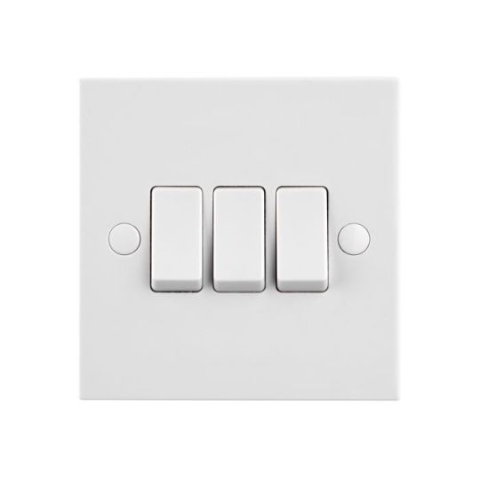Saxby Square Edge 10Ax 3G 2-Way Switch in White