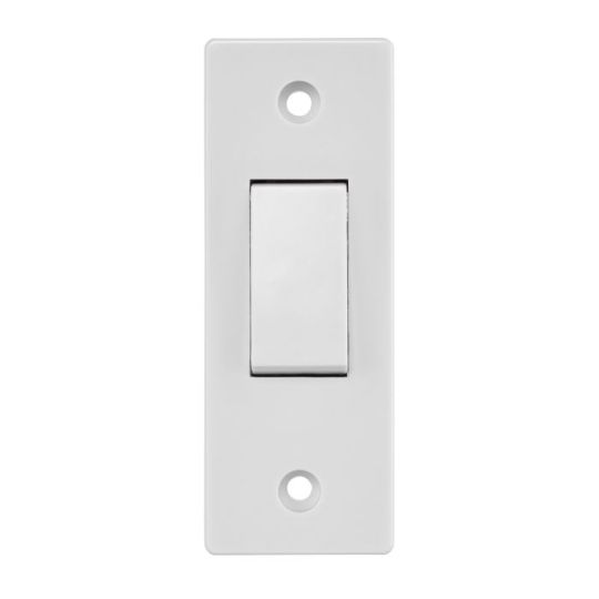 Saxby Square Edge 10Ax 1G 2-Way Architrave Switch in White