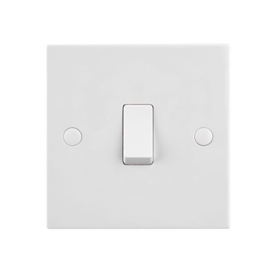 Saxby Square Edge 20A 1G Dp Switch in White