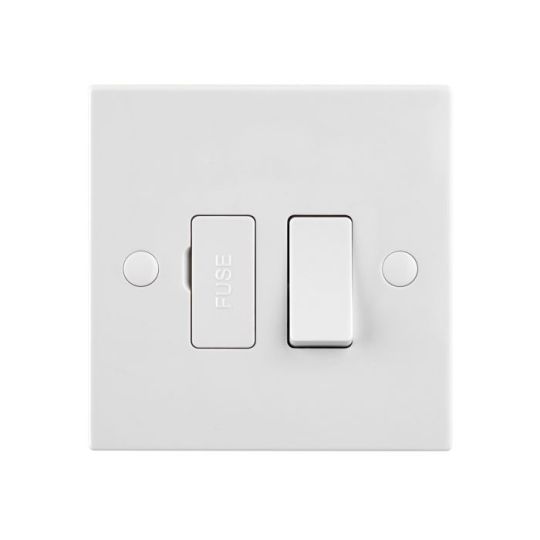 Saxby Square Edge 13A Switched Fused Spur Unit in White