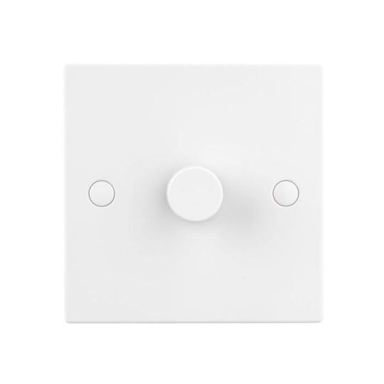 Saxby Square Edge 1G Led Dimmer 5-100W in White