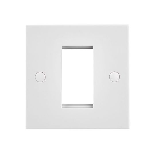 Saxby Square Edge 1G Modular Faceplate (1 Module) in White