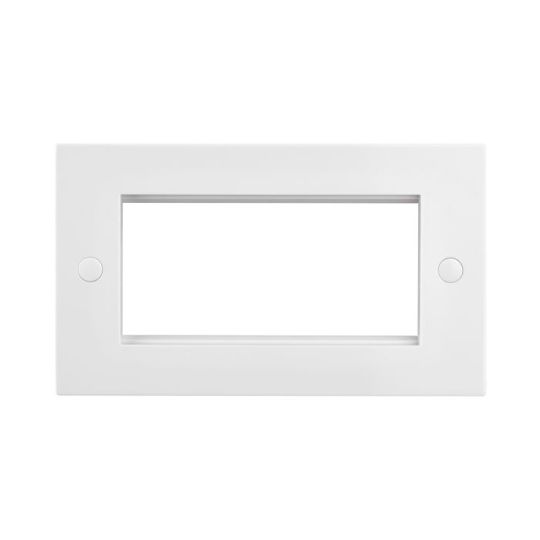 Saxby Square Edge 4G Modular Faceplate (4 Modules) in White