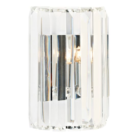Dar Sketch Wall Light Polished Chrome Crystal