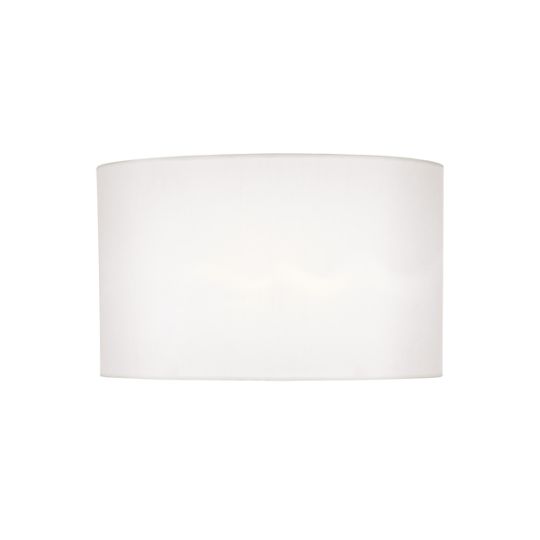 Dar Syracuse White Faux Silk Oval Shade 40cm