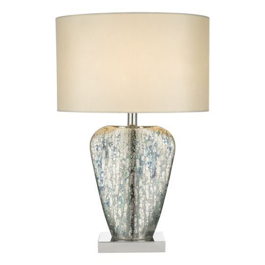 Dar Syracuse Table Lamp Mercury Glass With Shade
