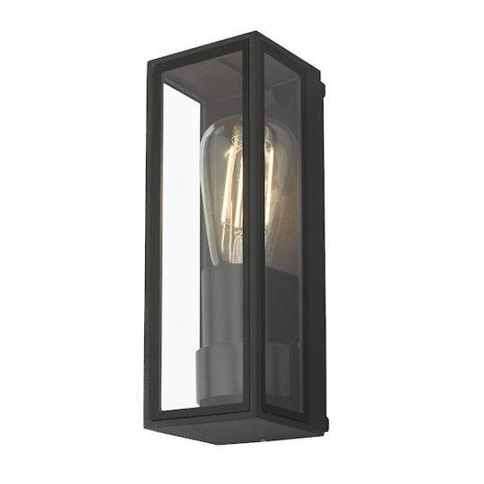 Dar Taryn Outdoor Wall Light Matt Grey Glass IP65