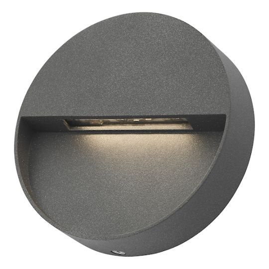 Dar Ugo Outdoor Wall Light Round Eyelid Anthracite IP65 LED