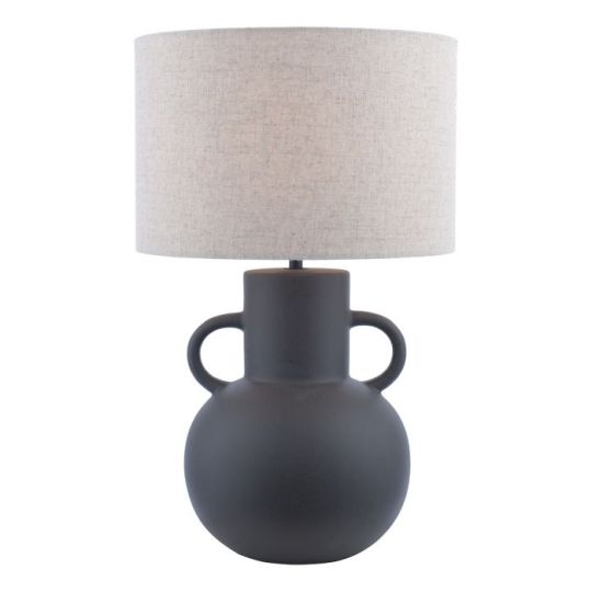 Dar Urn Ceramic Table Lamp Black With Shade
