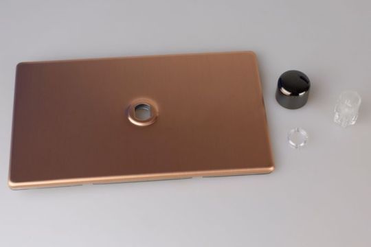 Varilight Brushed Copper 1-Gang Matrix Kit For Rotary Dimmers (Twin Plate) 