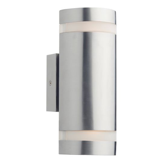 Dar Wessex Outdoor 2 Light Wall Light Stainless Steel LED IP44