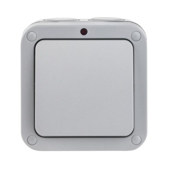 Saxby Weatherproof 20A 1G 2-Way Switch With Indicator in Grey