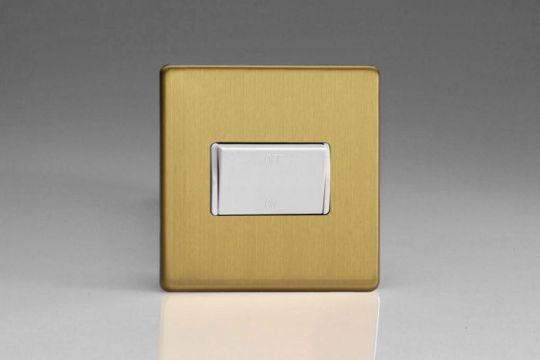 Varilight Brushed Brass 10A Fan Isolating Switch (3 Pole)