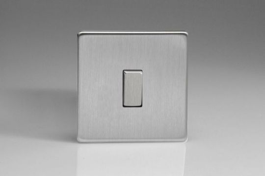 Varilight Brushed Steel 1-Gang 10A 1- or 2-Way Rocker Switch (XDS1S)