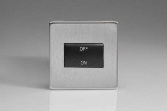 Varilight Brushed Steel 10A Fan Isolating Switch (3 Pole)
