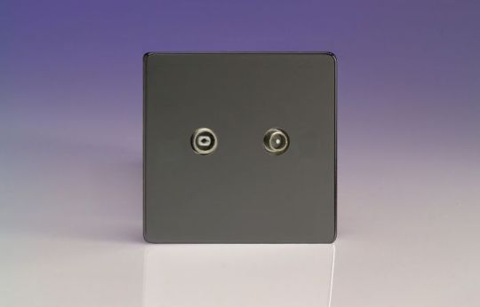 Varilight Iridium 2-Gang Radio/TV Termination Socket