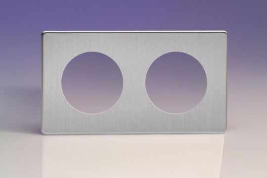 Varilight Brushed Steel 2-Gang VariGrid Plate to fit VariGrid modules 