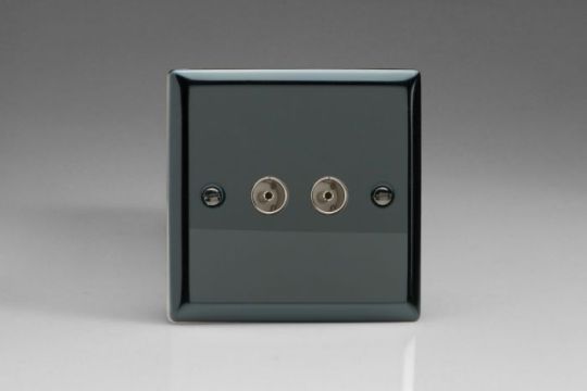 Varilight Iridium 2-Gang TV Socket, Co-Axial