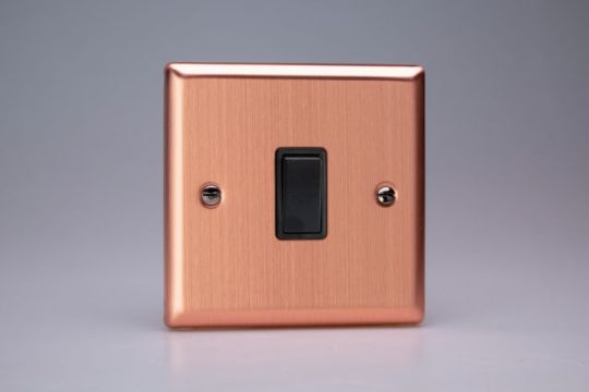 Varilight Brushed Copper 1-Gang 10A Intermediate Rocker Switch (XY7B.BC)