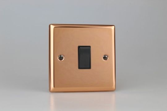 Varilight Polished Copper 1-Gang 20A Double Pole Rocker Switch (XY20B.CU)