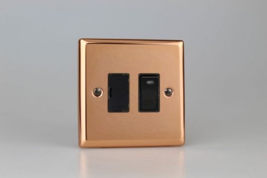 Varilight Polished Copper 13A Switched Fused Spur + Neon 