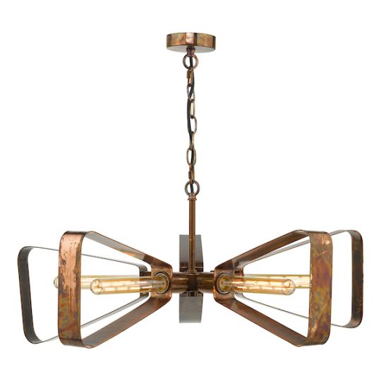 Dar Yavanna Industrial 5 Light Pendant Oiled Copper