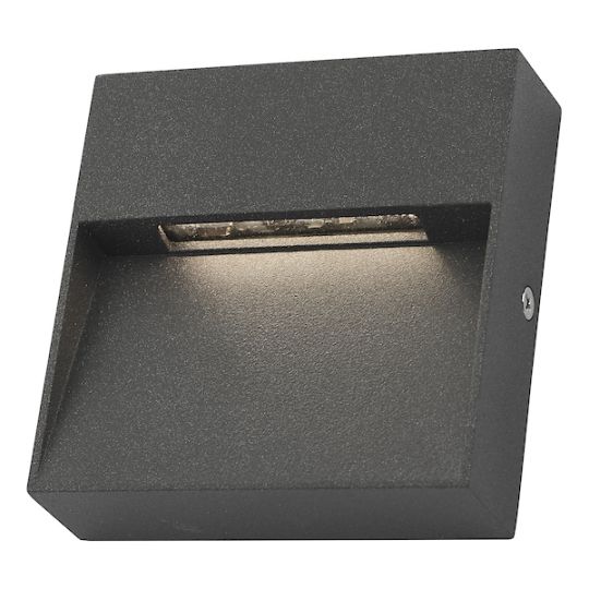 Dar Yukon Outdoor Wall Light Square Eyelid Anthracite IP65 LED