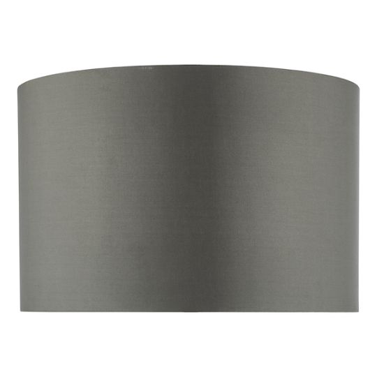 Dar Zeya Grey Faux Silk Drum Shade 37cm