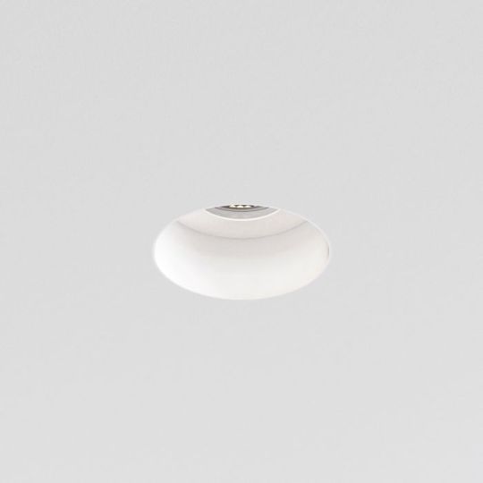 Astro Trimless Slimline Round Fixed Fire-Rated IP65 Bathroom Downlight in Matt White