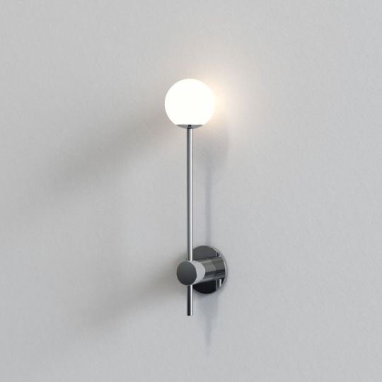 Astro Orb Single Bathroom Wall Light in Polished Chrome