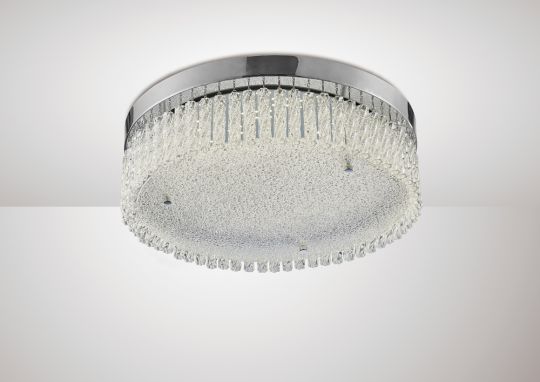 Diyas IL80055 Aiden Large Round Ceiling 21W 1900lm LED 4200K Polished Chrome/Crystal