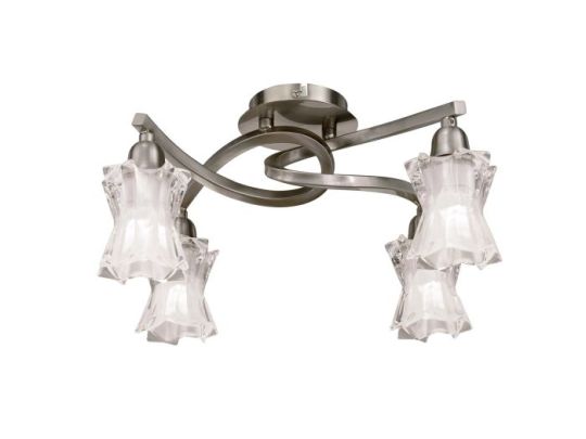 Mantra Alaska Ceiling 4 Light L1/SGU10 Satin Nickel CFL Lamps INCLUDED