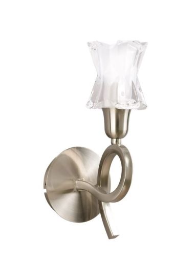 Mantra Alaska Wall Lamp Switched 1 Light L1/SGU10 Satin Nickel CFL Lamps INCLUDED