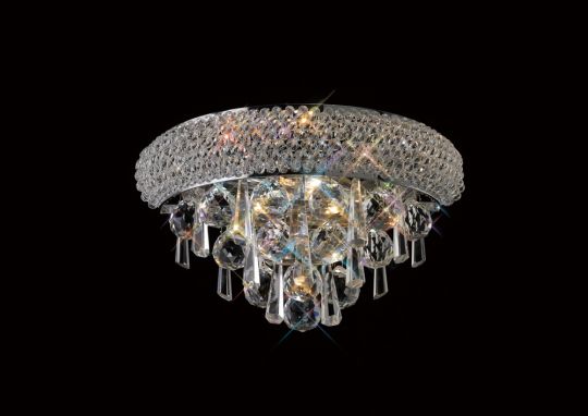 Diyas IL31440 Alexandra Wall Lamp Small 1 Light Polished Chrome/Crystal
