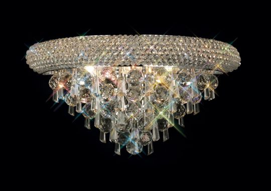 Diyas IL31441 Alexandra Wall Lamp Medium 3 Light Polished Chrome/Crystal