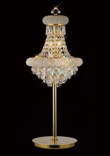 Diyas IL32103 Alexandra Table Lamp 5 Light French Gold/Crystal
