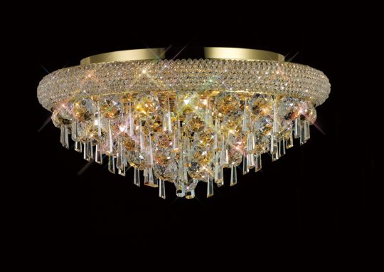 Diyas IL32106 Alexandra Ceiling 7 Light French Gold/Crystal
