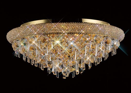 Diyas IL32107 Alexandra Ceiling 9 Light French Gold/Crystal