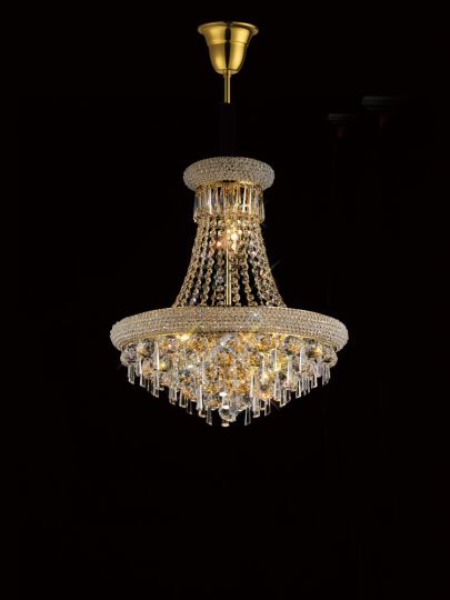 Diyas IL32110 Alexandra Pendant 9 Light French Gold/Crystal