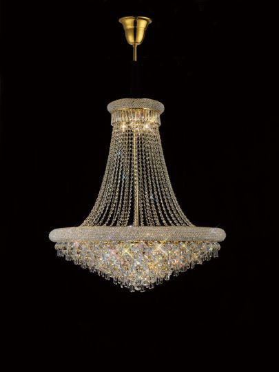 Diyas IL32112 Alexandra Pendant 18 Light French Gold/Crystal