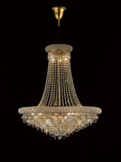 Diyas IL32113 Alexandra Pendant 20 Light French Gold/Crystal
