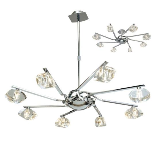 Mantra Alfa Pendant 8 Light G9 Polished Chrome