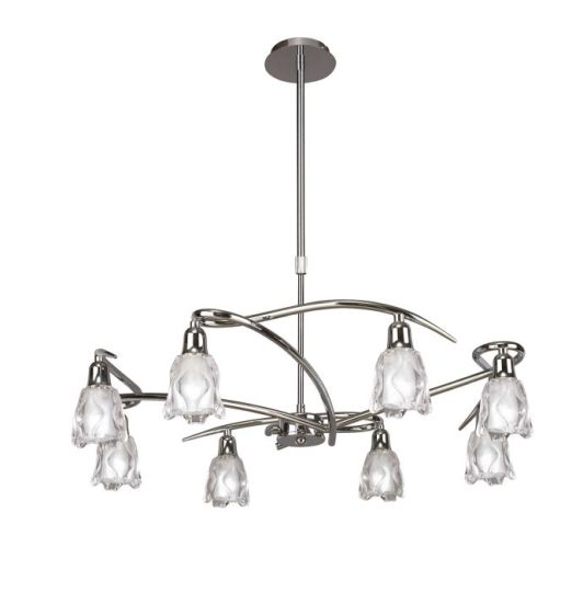 Mantra Amel Telescopic 8 Light L1/SGU10 Polished Chrome CFL Lamps INCLUDED