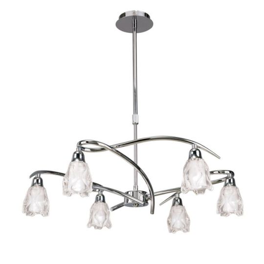 Mantra Amel Telescopic Convertible To Semi Flush 6 Light L1/SGU10 Polished Chrome CFL Lamps INCLUDED