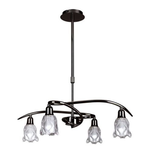 Mantra Amel Telescopic Convertible To Semi Flush 4 Light L1/SGU10 Black Chrome CFL Lamps INCLUDED