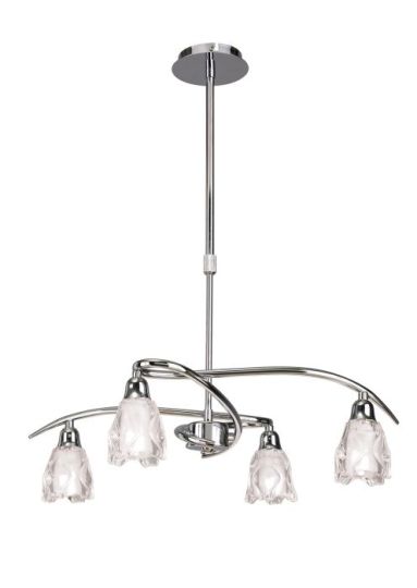 Mantra Amel Telescopic Convertible To Semi Flush 4 Light L1/SGU10 Polished Chrome CFL Lamps INCLUDED